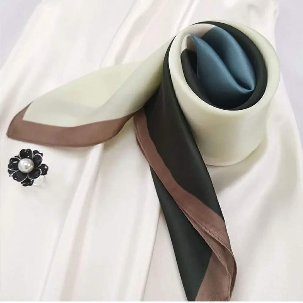 Color Block Silky Scarf